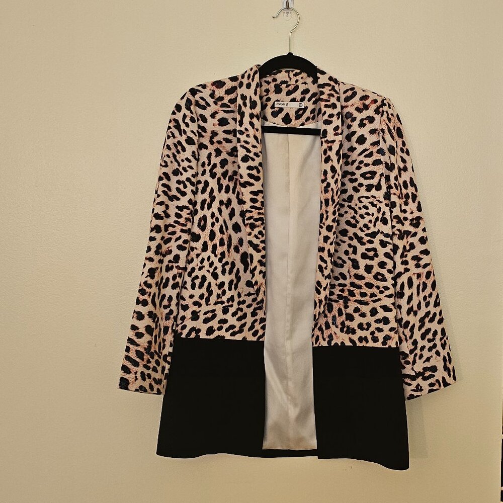 Longline Leopard Blazer